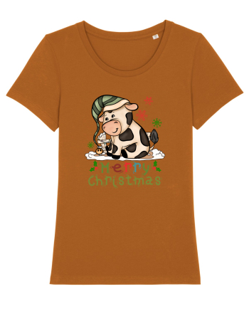 Vacă drăguță Merry Christmas HO HO HO Roasted Orange