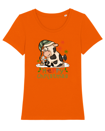 Vacă drăguță Merry Christmas HO HO HO Bright Orange