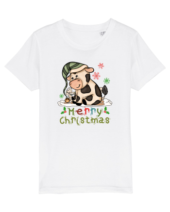 Vacă drăguță Merry Christmas HO HO HO White