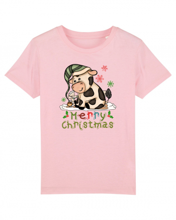 Vacă drăguță Merry Christmas HO HO HO Cotton Pink
