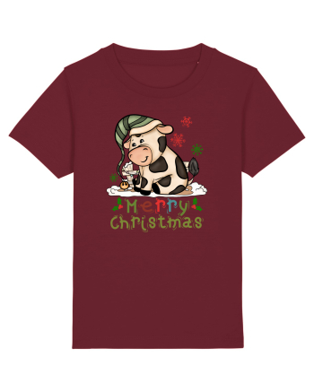 Vacă drăguță Merry Christmas HO HO HO Burgundy