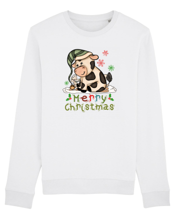 Vacă drăguță Merry Christmas HO HO HO White