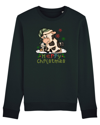 Vacă drăguță Merry Christmas HO HO HO Black