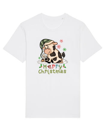 Vacă drăguță Merry Christmas HO HO HO White