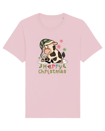 Vacă drăguță Merry Christmas HO HO HO Cotton Pink