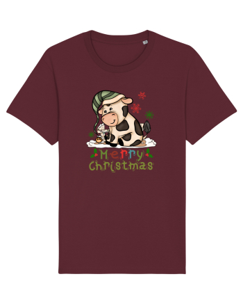 Vacă drăguță Merry Christmas HO HO HO Burgundy