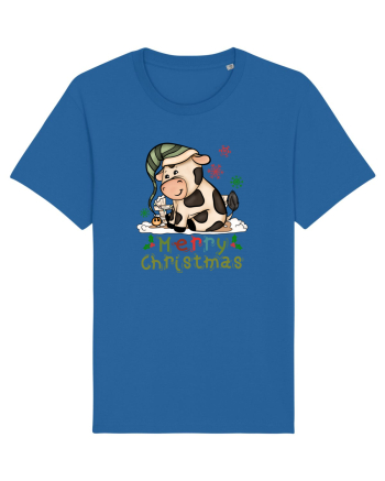 Vacă drăguță Merry Christmas HO HO HO Royal Blue