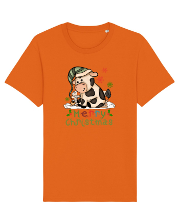 Vacă drăguță Merry Christmas HO HO HO Bright Orange