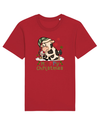 Vacă drăguță Merry Christmas HO HO HO Red