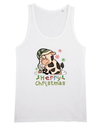 Vacă drăguță Merry Christmas HO HO HO White