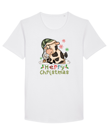 Vacă drăguță Merry Christmas HO HO HO White