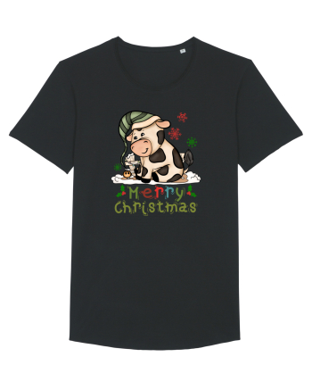 Vacă drăguță Merry Christmas HO HO HO Black