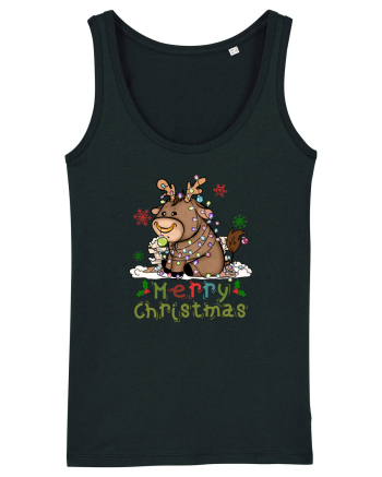 Vacă drăguță Merry Christmas Black