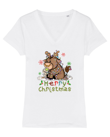 Vacă drăguță Merry Christmas White