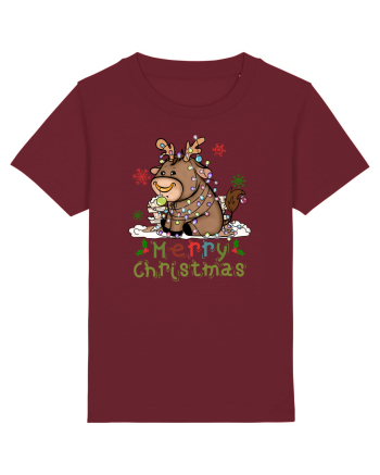 Vacă drăguță Merry Christmas Burgundy