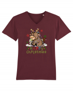 Vacă drăguță Merry Christmas Tricou mânecă scurtă guler V Bărbat Presenter