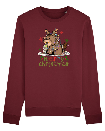 Vacă drăguță Merry Christmas Burgundy