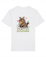 Vacă drăguță Merry Christmas Tricou mânecă scurtă Unisex Rocker