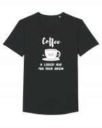 Coffee Hug Tricou mânecă scurtă guler larg Bărbat Skater