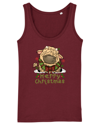 Vacă drăguță Merry Christmas HO HO HO Burgundy