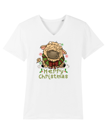 Vacă drăguță Merry Christmas HO HO HO White