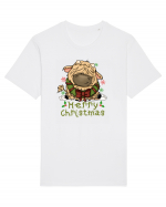 Vacă drăguță Merry Christmas HO HO HO Tricou mânecă scurtă Unisex Rocker