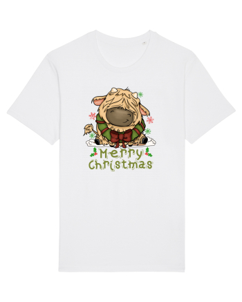 Vacă drăguță Merry Christmas HO HO HO White