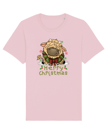 Vacă drăguță Merry Christmas HO HO HO Cotton Pink