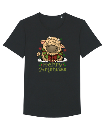 Vacă drăguță Merry Christmas HO HO HO Black