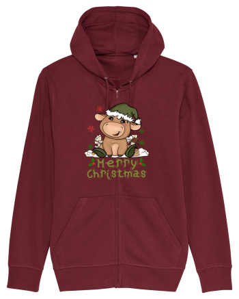 Vacă drăguță Merry Christmas HO HO HO Burgundy
