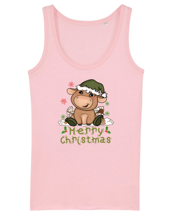 Vacă drăguță Merry Christmas HO HO HO Cotton Pink