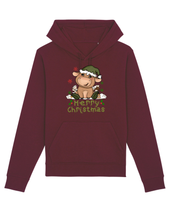 Vacă drăguță Merry Christmas HO HO HO Burgundy