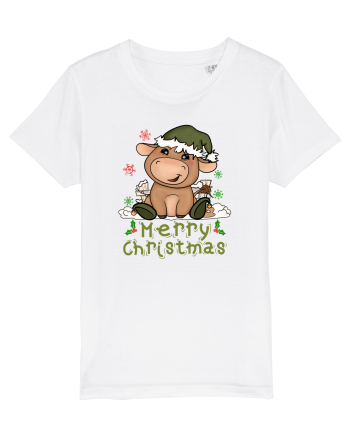 Vacă drăguță Merry Christmas HO HO HO White