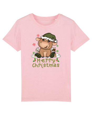 Vacă drăguță Merry Christmas HO HO HO Cotton Pink