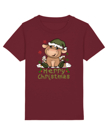 Vacă drăguță Merry Christmas HO HO HO Burgundy