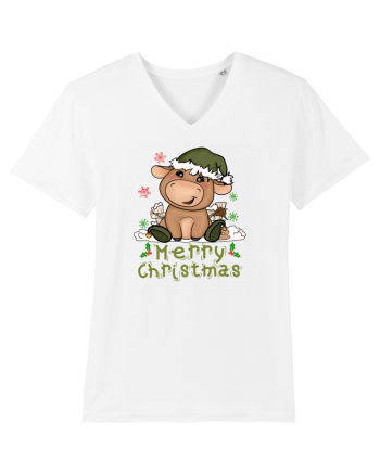 Vacă drăguță Merry Christmas HO HO HO White