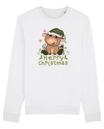 Vacă drăguță Merry Christmas HO HO HO White