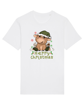 Vacă drăguță Merry Christmas HO HO HO White