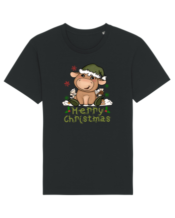 Vacă drăguță Merry Christmas HO HO HO Black