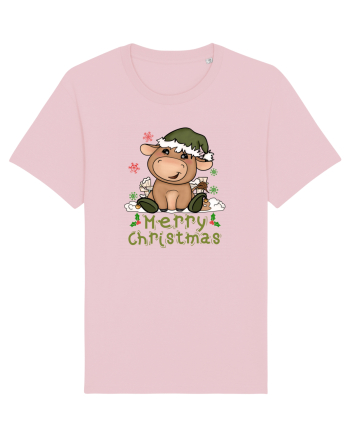 Vacă drăguță Merry Christmas HO HO HO Cotton Pink