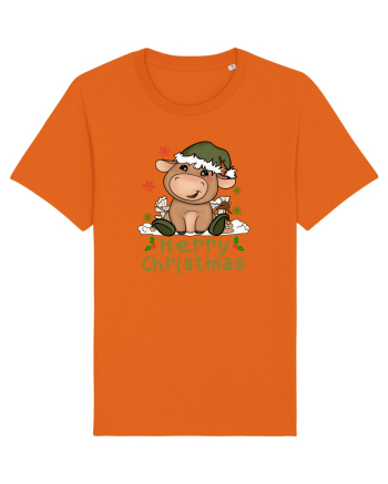 Vacă drăguță Merry Christmas HO HO HO Bright Orange