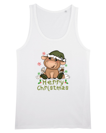 Vacă drăguță Merry Christmas HO HO HO White
