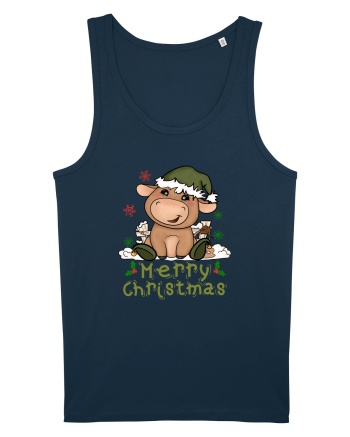 Vacă drăguță Merry Christmas HO HO HO Navy