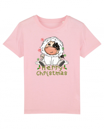 Vacă drăguță Merry Christmas HO HO HO Cotton Pink