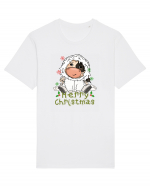 Vacă drăguță Merry Christmas HO HO HO Tricou mânecă scurtă Unisex Rocker