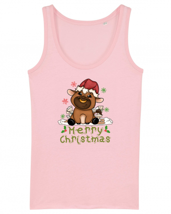 Merry Christmas HO HO HO cu Văcuțe Cotton Pink