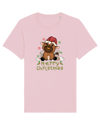 Merry Christmas HO HO HO cu Văcuțe Cotton Pink