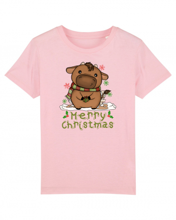 Vacă drăguță Merry Christmas Cotton Pink