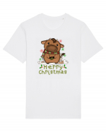 Vacă drăguță Merry Christmas Tricou mânecă scurtă Unisex Rocker