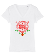 Sărbători fericite Tricou mânecă scurtă guler V Damă Evoker